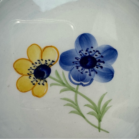World Market Three 8.25”  Plates - Portugal - Blue and Yellow Flowers - Picture 2 of 7